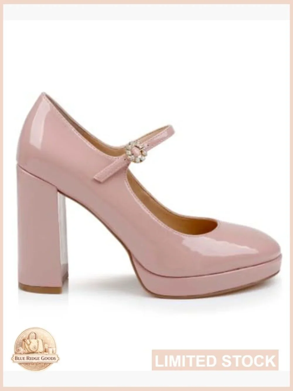 Patent Leather Mary Jane Platform Pumps with Block Heel